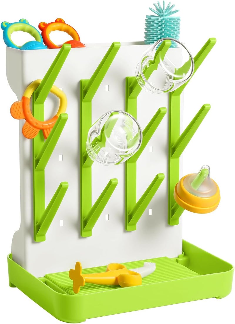 MeCids Baby Bottle Drying Rack, Vertical Standing Bottle Dryer Rack Holder, Space Saving Baby Bottle Drying Rack for Countertop - Holds Up to 12 Baby Bottles - Image 1